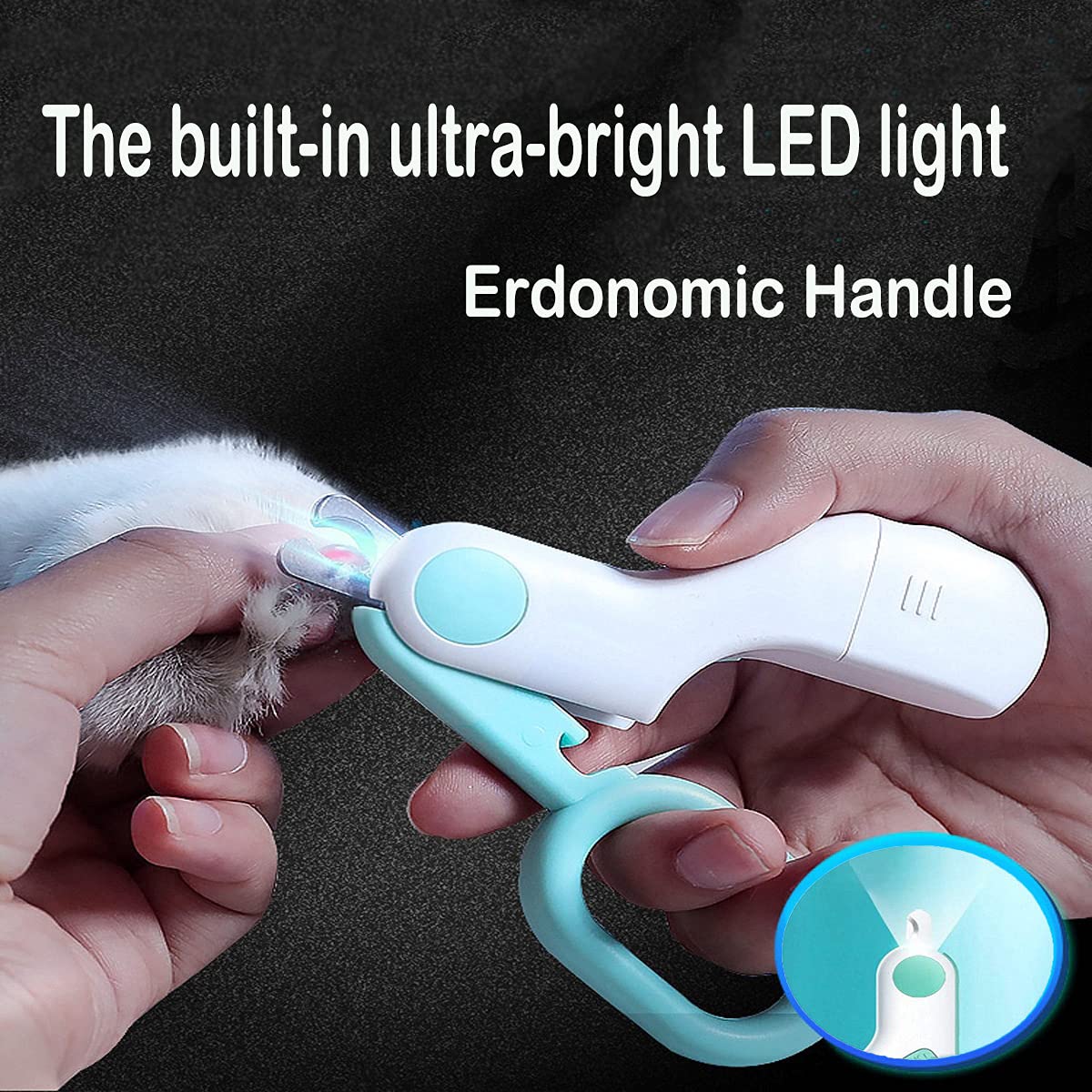 Qpets Mini Cute Dog Nail Cutter with LED for Cat Small Dog, Safe Lock Compact Dogs Nail Cutter, with Led Light Not Hurt Pets, Pet Nail Cutter for Small Pets, Dog, Cat, Puppy, Kittens Qpets Mini Cute Dog Nail Cutter with LED for Cat Small Dog, Safe Lock Compact Dogs Nail Cutter, with Led Light Not Hurt Pets, Pet Nail Cutter for Small Pets, Dog, Cat, Puppy, Kittens